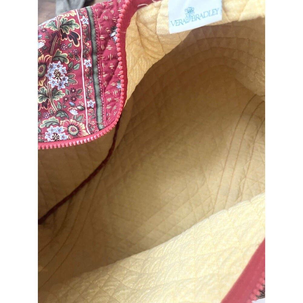 Vintage Vera Bradley Provincial Red Floral Large Duffle Bag EUC Y2K Weekender - Picture 6 of 12